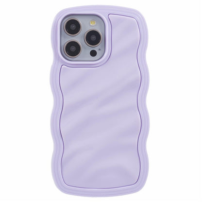 WT Series for iPhone 15 Pro Wavy Shape Phone Case PC+TPU Protective Cover