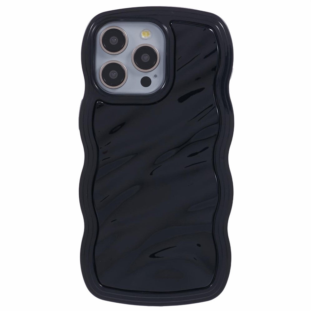 WT Series for iPhone 15 Pro Wavy Shape Phone Case PC+TPU Protective Cover