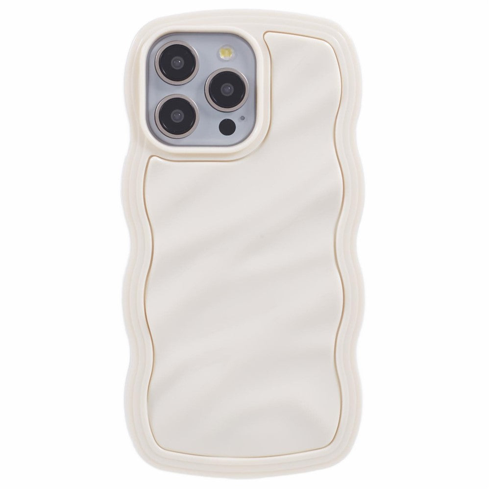 WT Series for iPhone 15 Pro Wavy Shape Phone Case PC+TPU Protective Cover
