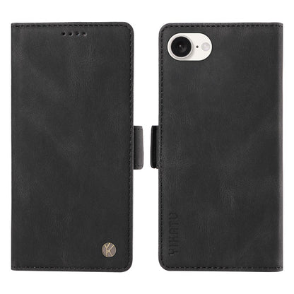 YIKATU YK-005 For iPhone 17e / 16e Case Skin-Touch Leather Stand Card Slots Phone Cover