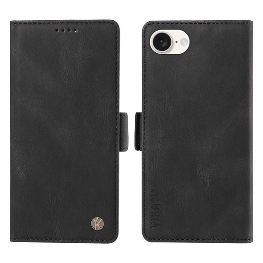 YIKATU YK-005 For iPhone 17e / 16e Case Skin-Touch Leather Stand Card Slots Phone Cover