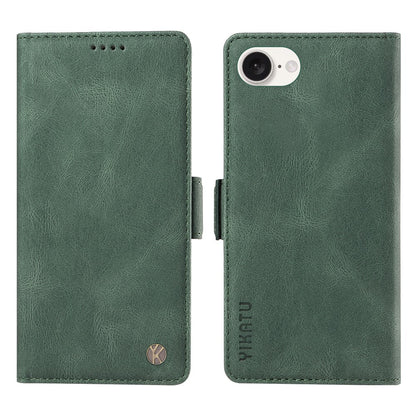 YIKATU YK-005 For iPhone 17e / 16e Case Skin-Touch Leather Stand Card Slots Phone Cover