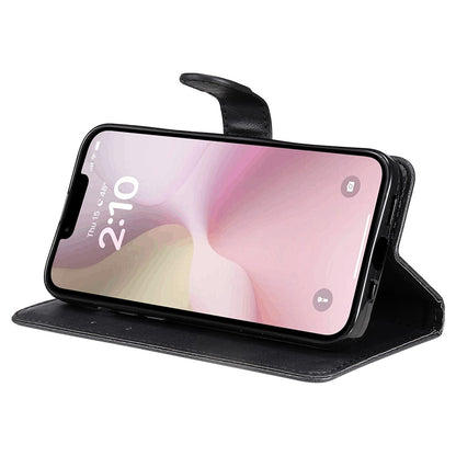 For iPhone 17e / 16e Case Solid Color Leather Mobile Cover Wallet Stand with Strap