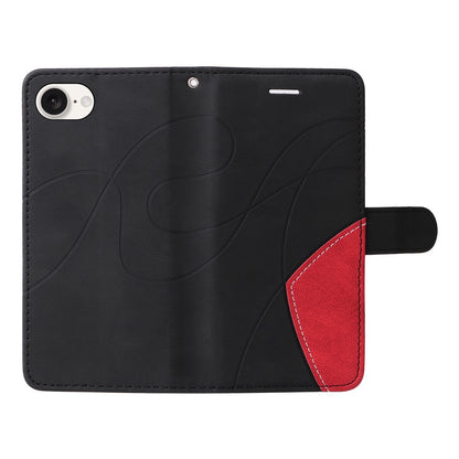 For iPhone 17e / 16e Leather Case Wallet Stand Color Splicing Phone Cover