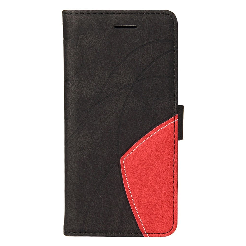 For iPhone 17e / 16e Leather Case Wallet Stand Color Splicing Phone Cover