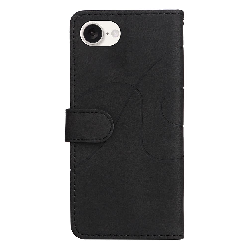 For iPhone 17e / 16e Leather Case Wallet Stand Color Splicing Phone Cover