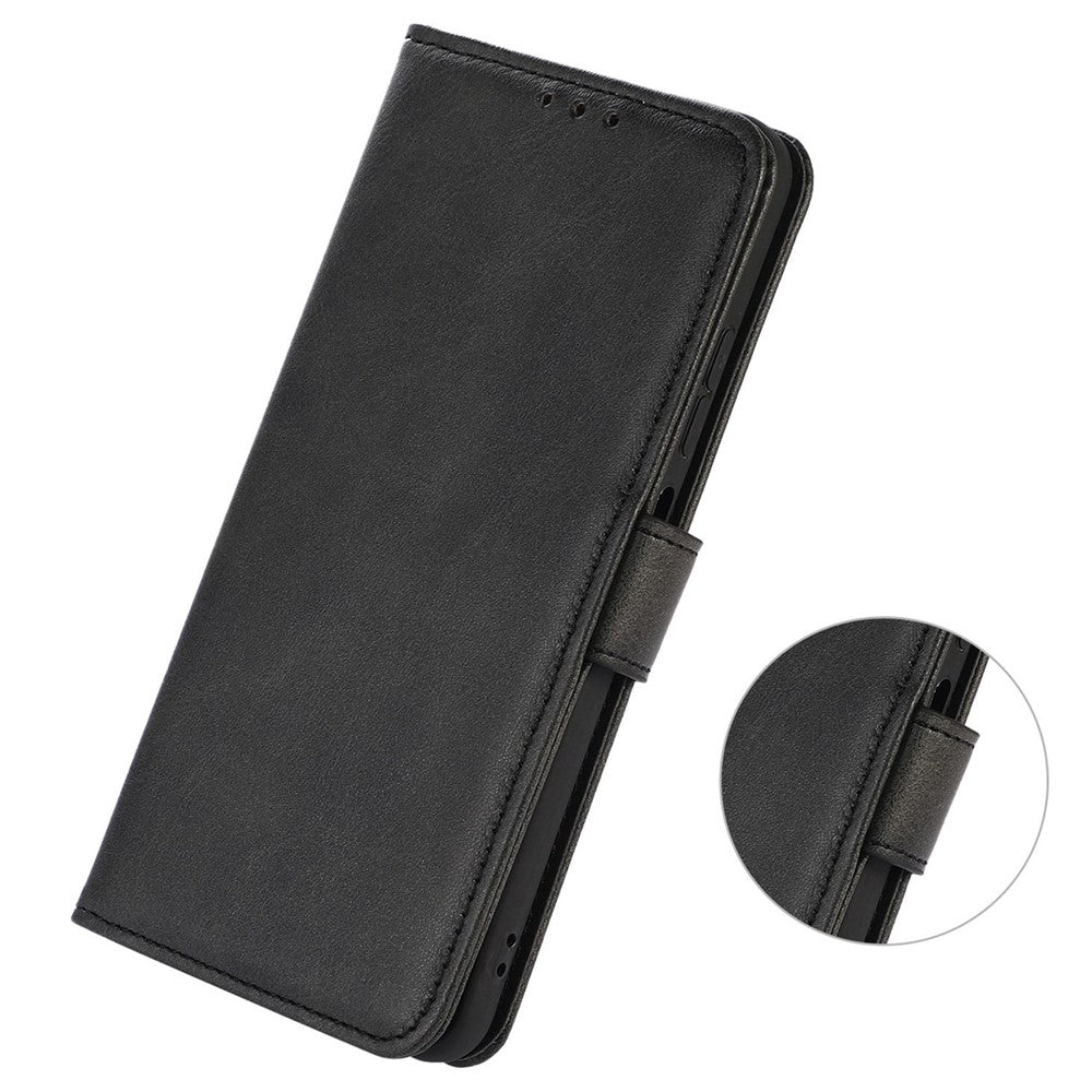 For iPhone 16 Case Cowhide Texture Leather Wallet Phone Cover with Magnetic Clasp