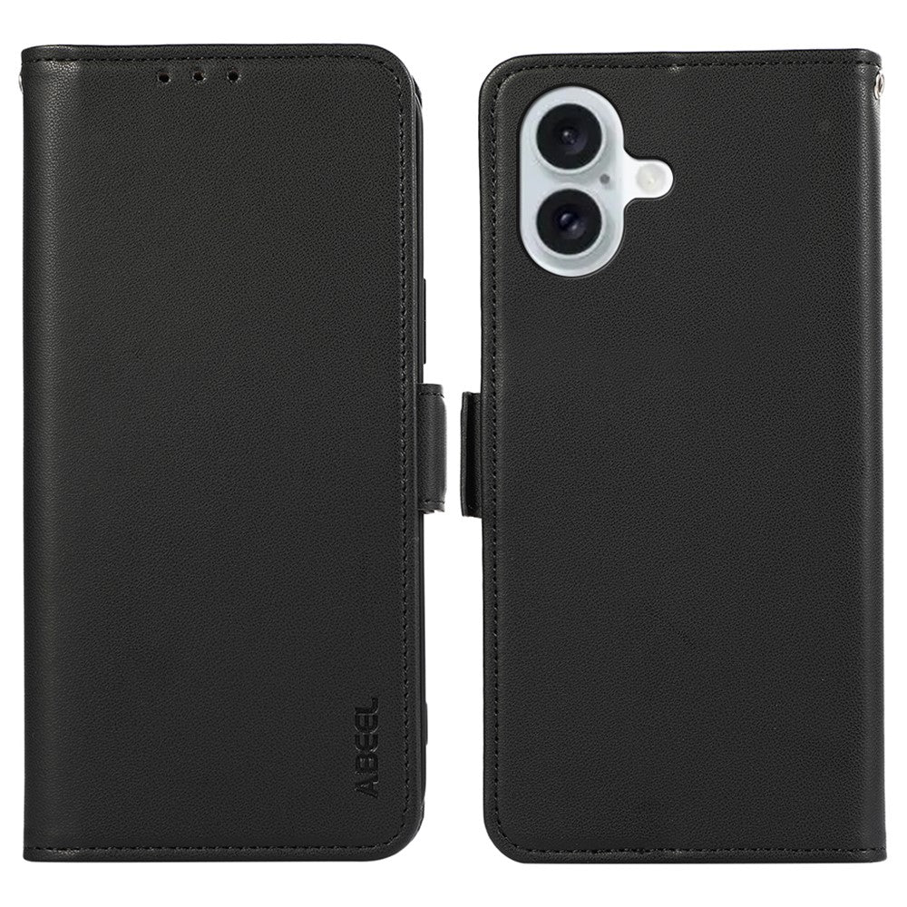 ABEEL For iPhone 16 Stand Case RFID Blocking Leather Wallet Phone Cover