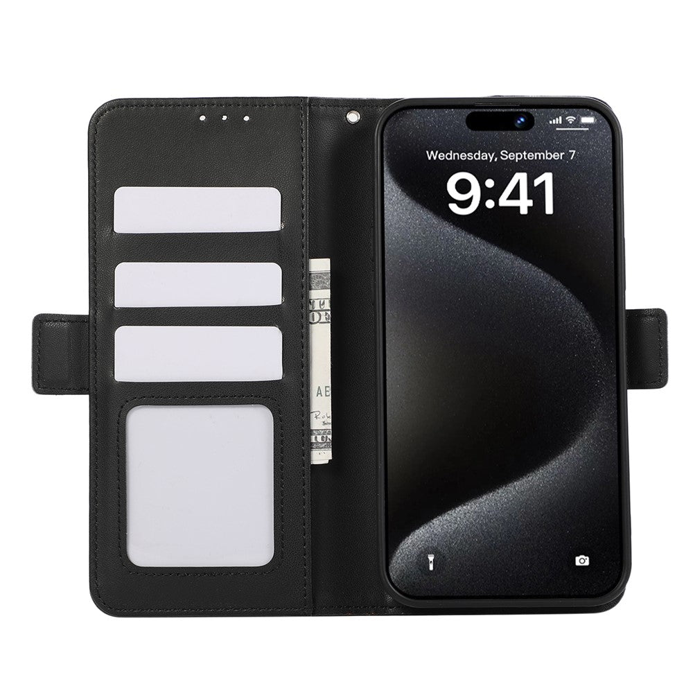 ABEEL For iPhone 16 Stand Case RFID Blocking Leather Wallet Phone Cover