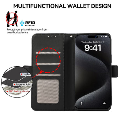 ABEEL For iPhone 16 Stand Case RFID Blocking Leather Wallet Phone Cover