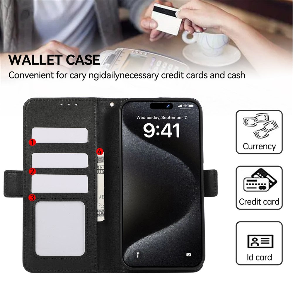 ABEEL For iPhone 16 Stand Case RFID Blocking Leather Wallet Phone Cover