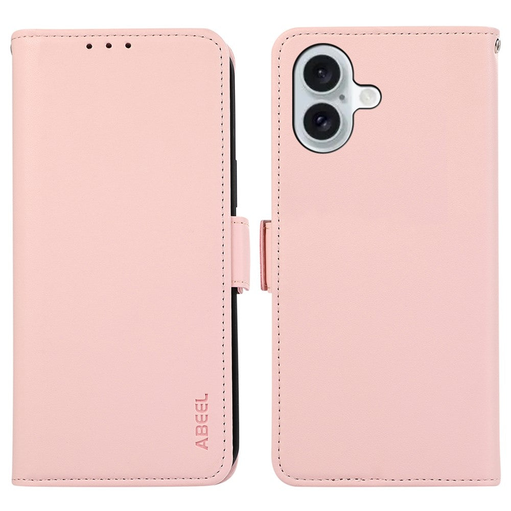 ABEEL For iPhone 16 Stand Case RFID Blocking Leather Wallet Phone Cover