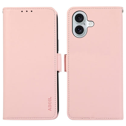 ABEEL For iPhone 16 Stand Case RFID Blocking Leather Wallet Phone Cover