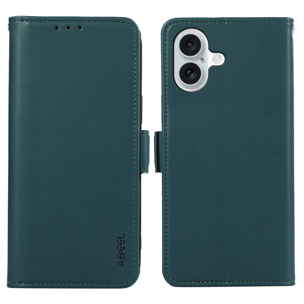 ABEEL For iPhone 16 Stand Case RFID Blocking Leather Wallet Phone Cover