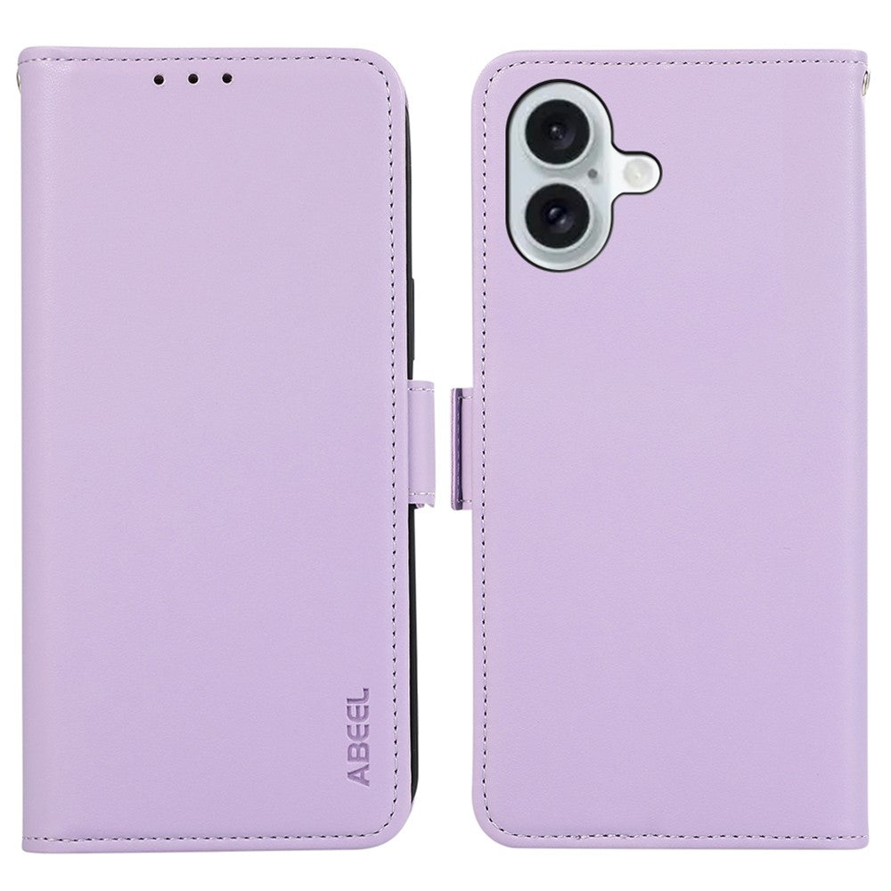 ABEEL For iPhone 16 Stand Case RFID Blocking Leather Wallet Phone Cover