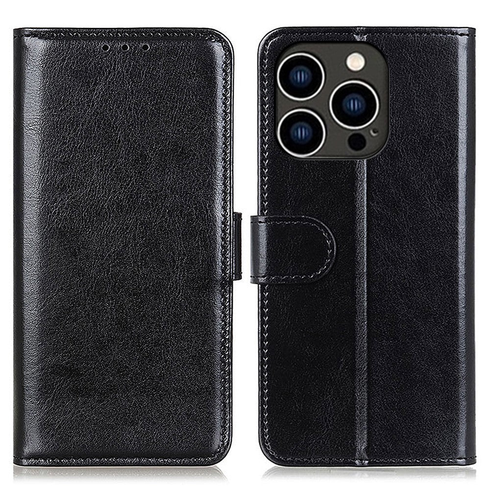 For iPhone 16 Pro Max Wallet Case Crazy Horse Texture Leather Phone Cover