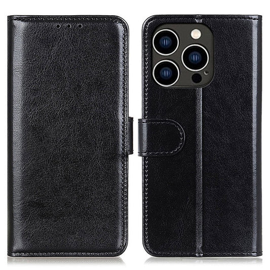 For iPhone 16 Pro Max Wallet Case Crazy Horse Texture Leather Phone Cover