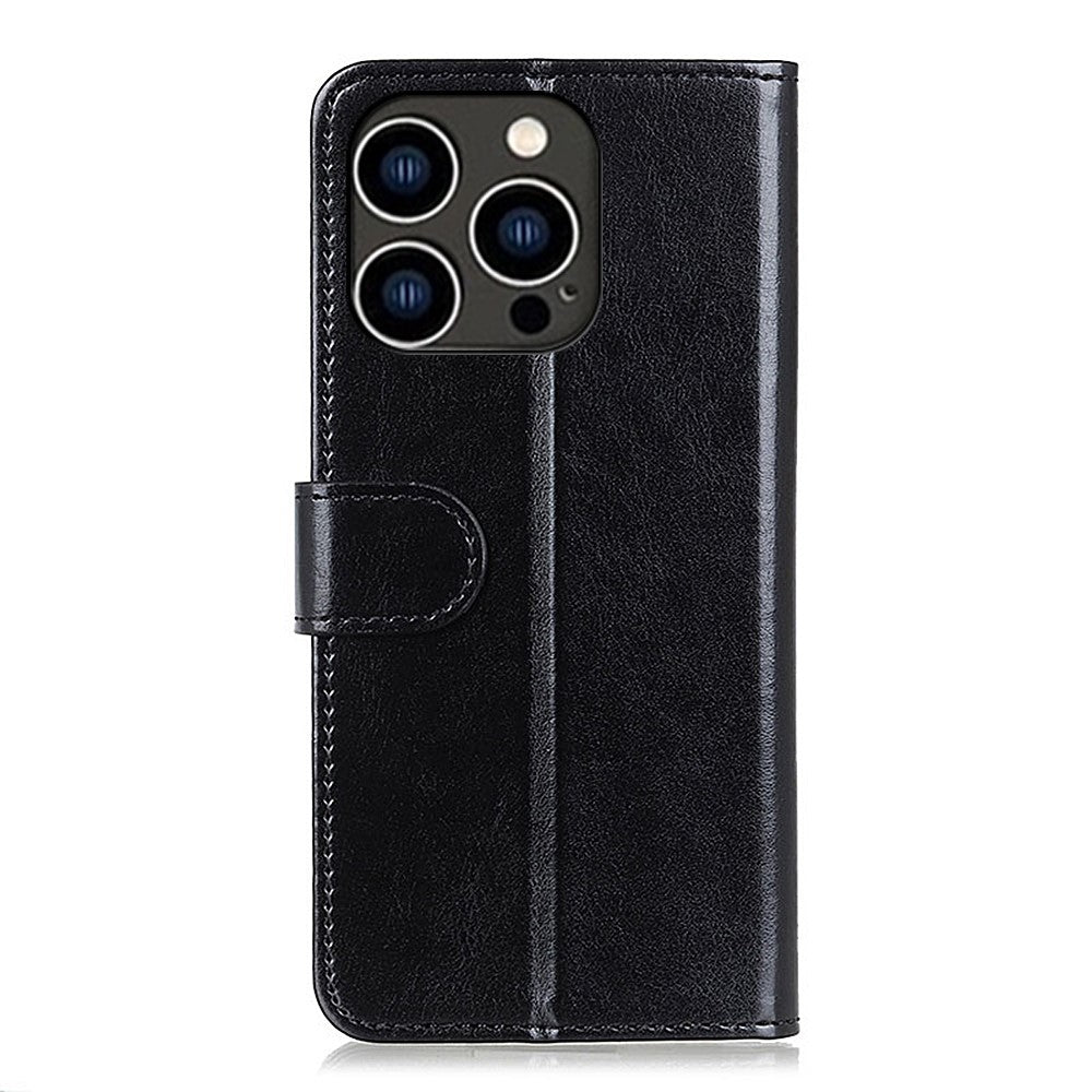 For iPhone 16 Pro Max Wallet Case Crazy Horse Texture Leather Phone Cover