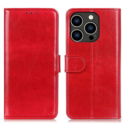 For iPhone 16 Pro Max Wallet Case Crazy Horse Texture Leather Phone Cover
