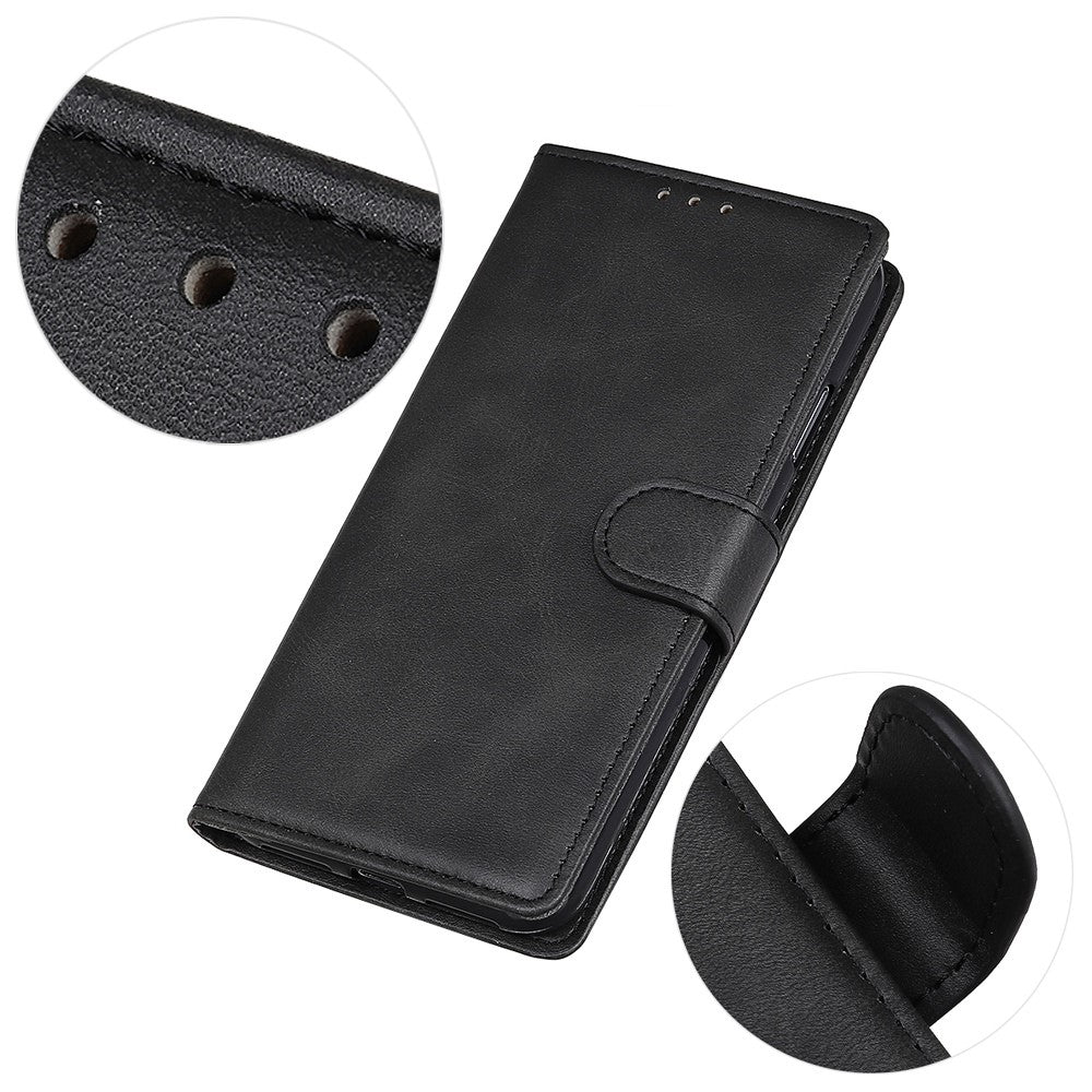 For iPhone 16 Wallet Case Cowhide Texture Anti-Scratch Leather Phone Cover