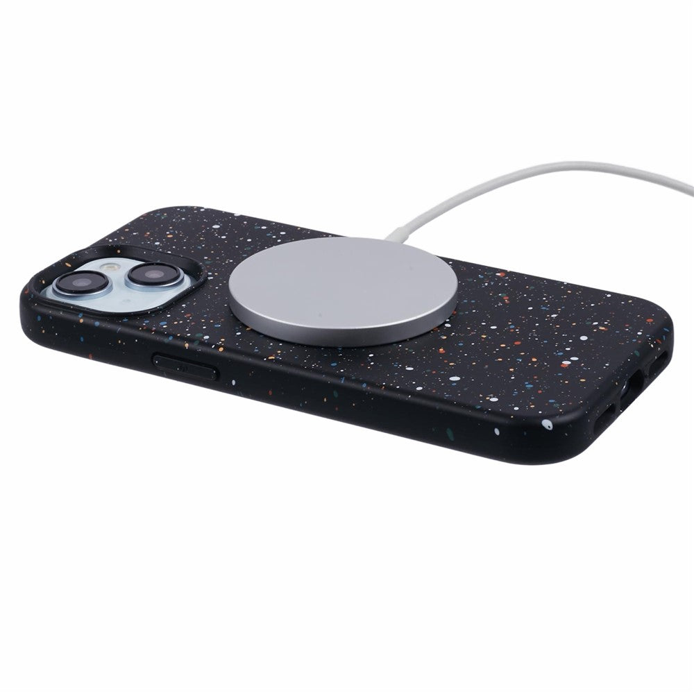 For iPhone 14 Plus Magnetic Case Matte Shockproof PC Colorful Spots Phone Cover