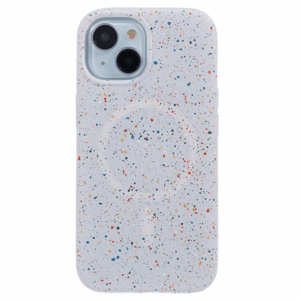 For iPhone 14 Plus Magnetic Case Matte Shockproof PC Colorful Spots Phone Cover