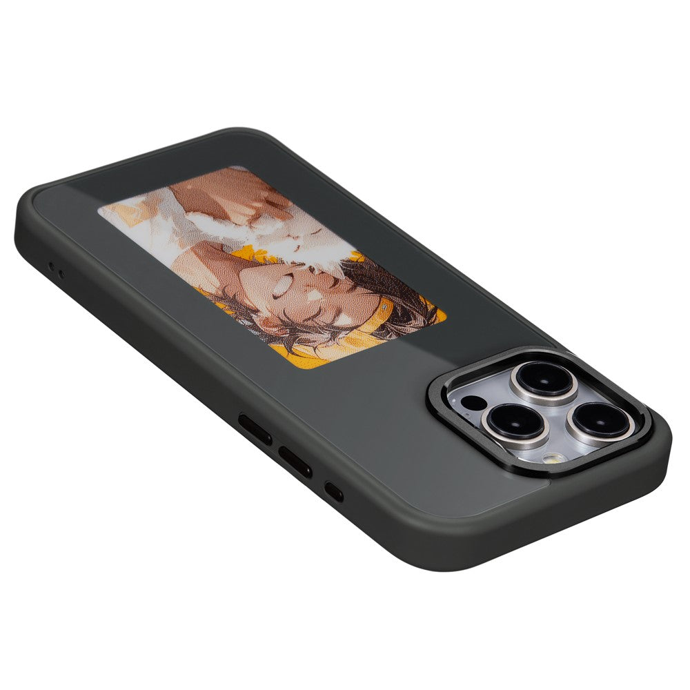 For iPhone 15 Pro Max Phone Case with E Ink Display 4-Color NFC DIY Phone Cover