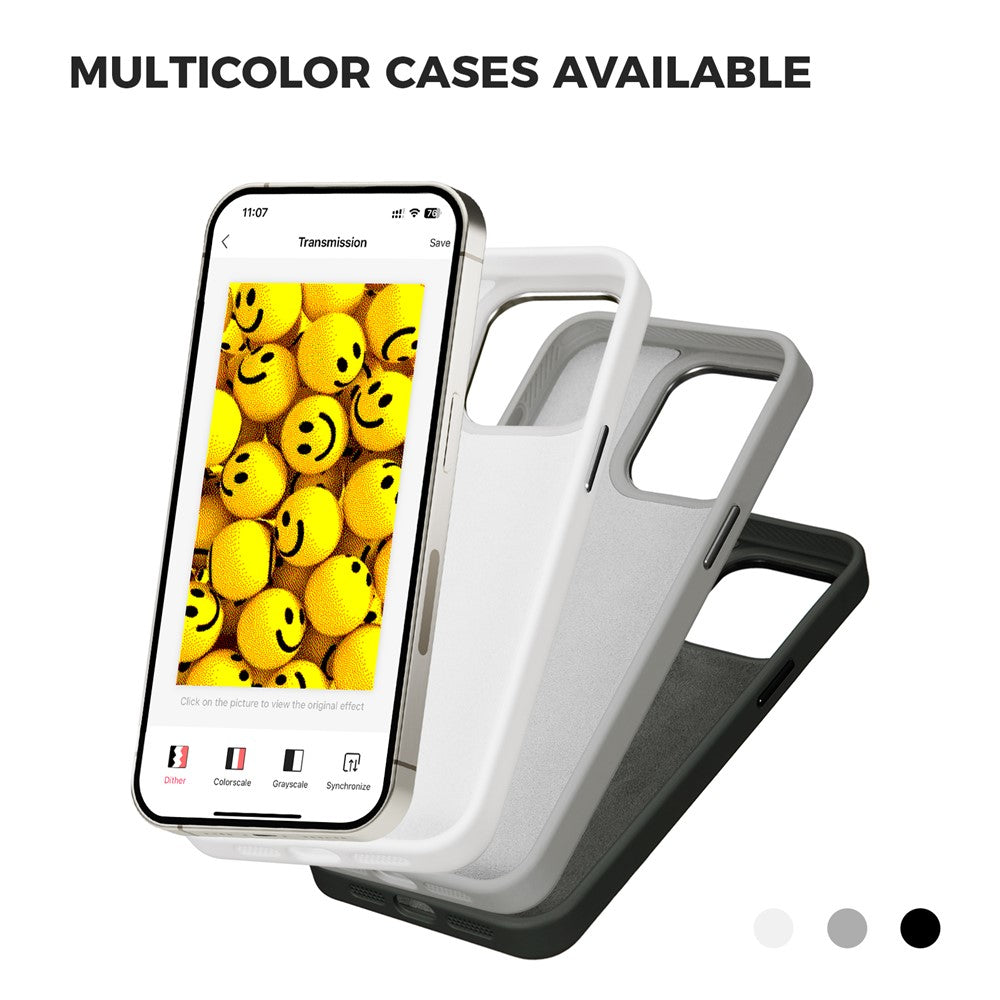 For iPhone 15 Pro Max Phone Case with E Ink Display 4-Color NFC DIY Phone Cover