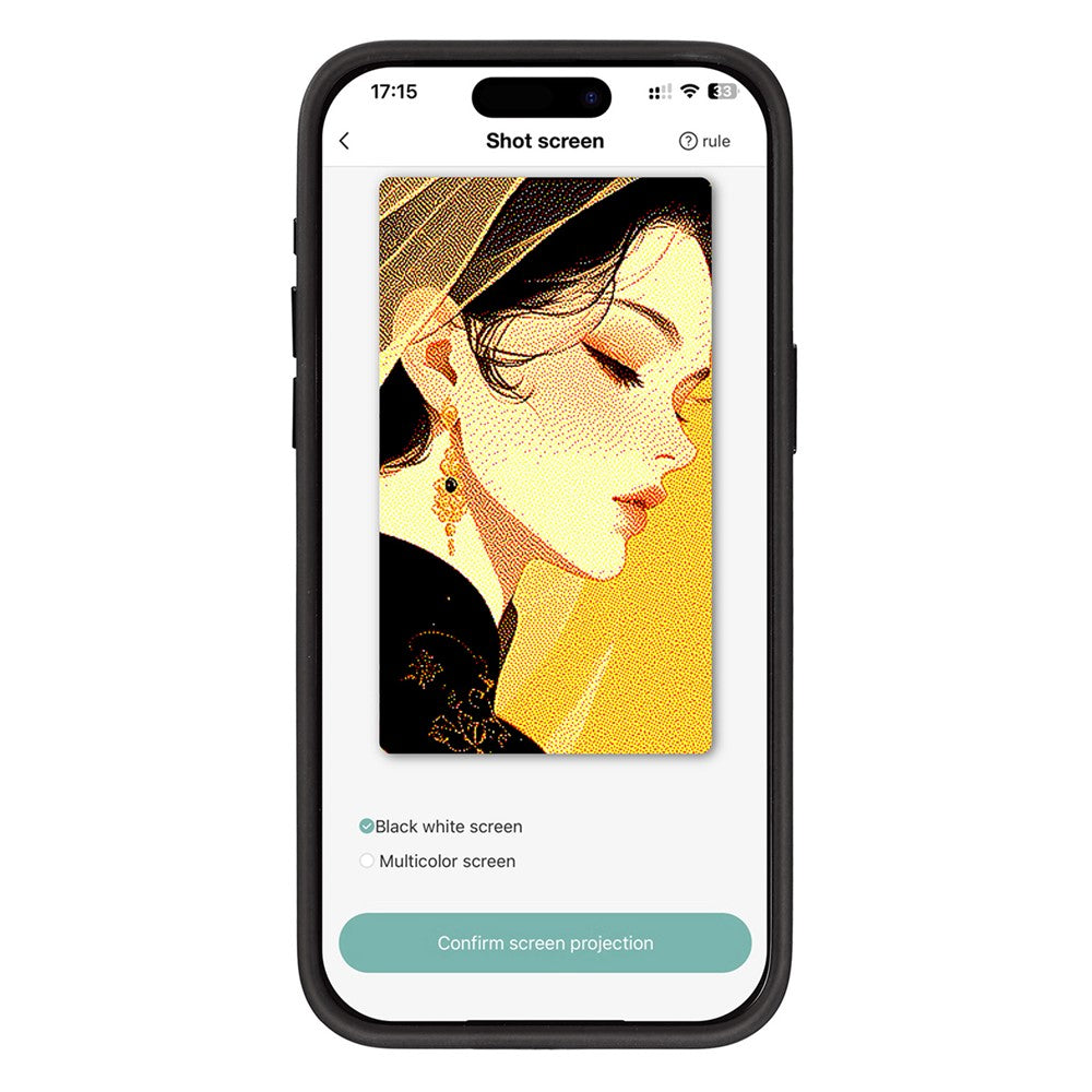 For iPhone 15 Pro Max Phone Case with E Ink Display 4-Color NFC DIY Phone Cover