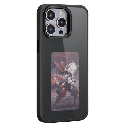 For iPhone 15 Pro Max Phone Case with E Ink Display 4-Color NFC DIY Phone Cover