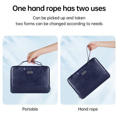 PU Leather Laptop Sleeve for 13-14 Inch Notebooks Portable Storage Bag