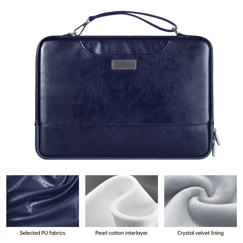 PU Leather Laptop Sleeve for 13-14 Inch Notebooks Portable Storage Bag