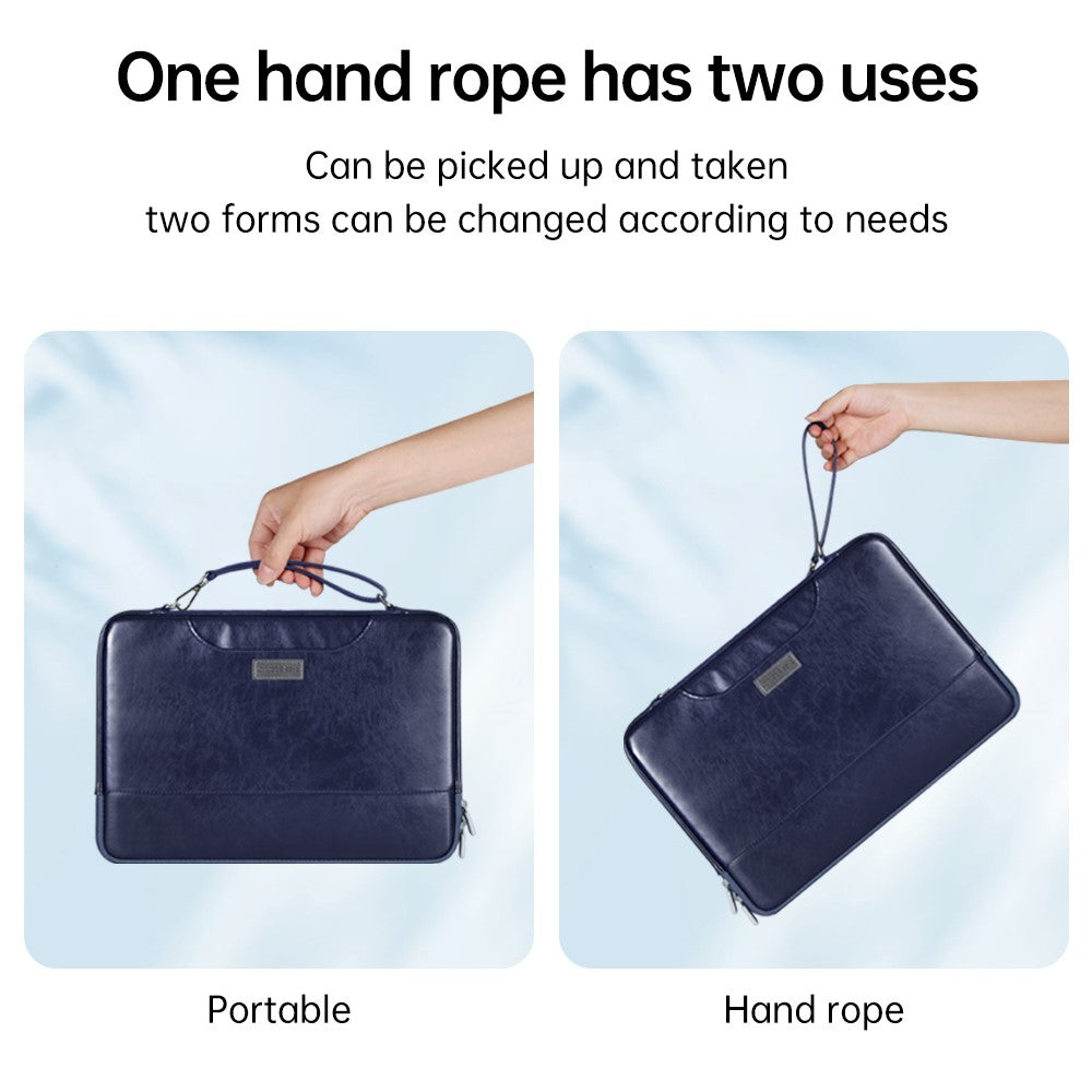 15-15.6 Inch Notebook Computer Carrying Pouch PU Leather Laptop Bag