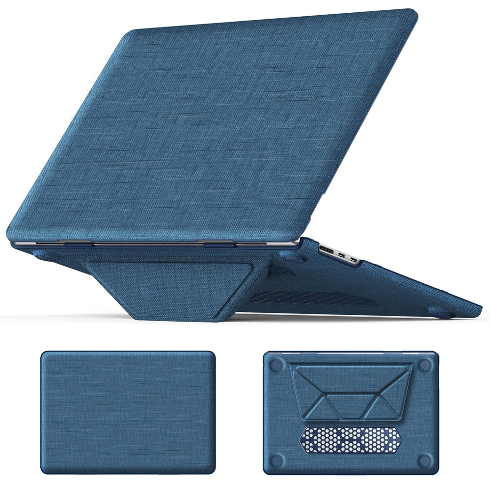 For Macbook Air 15 inch (2026) A3448 / (2025) A3241 / (2024) A311 / (2023) A2941 Laptop Case Anti-Slip PC+Cloth Flip Cover