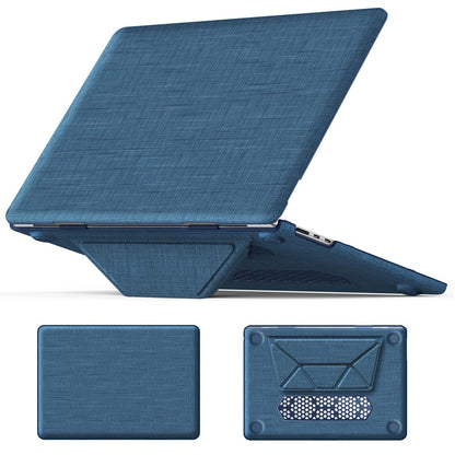 For Macbook Air 15 inch (2026) A3448 / (2025) A3241 / (2024) A311 / (2023) A2941 Laptop Case Anti-Slip PC+Cloth Flip Cover