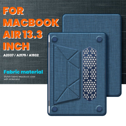For MacBook Air 13 inch (2020) / (2018) A2337 M1 A2179 A1932 Laptop Case Anti-Slip PC+Cloth Flip Cover