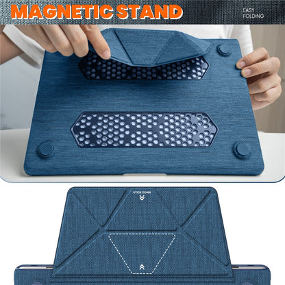 For MacBook Air 13 inch (2020) / (2018) A2337 M1 A2179 A1932 Laptop Case Anti-Slip PC+Cloth Flip Cover