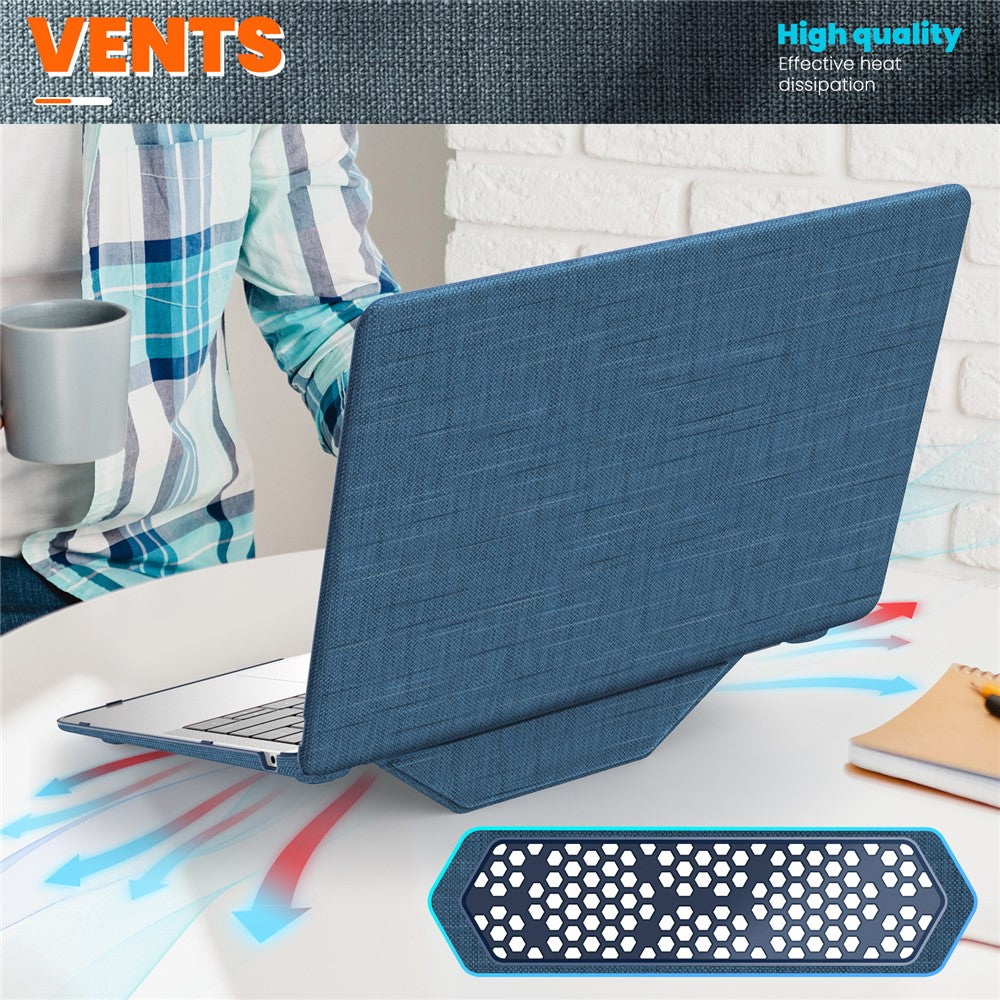 For MacBook Air 13 inch (2020) / (2018) A2337 M1 A2179 A1932 Laptop Case Anti-Slip PC+Cloth Flip Cover