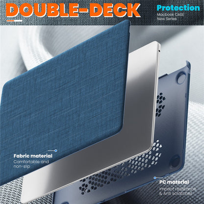 For MacBook Air 13 inch (2020) / (2018) A2337 M1 A2179 A1932 Laptop Case Anti-Slip PC+Cloth Flip Cover