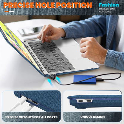 For MacBook Air 13 inch (2020) / (2018) A2337 M1 A2179 A1932 Laptop Case Anti-Slip PC+Cloth Flip Cover