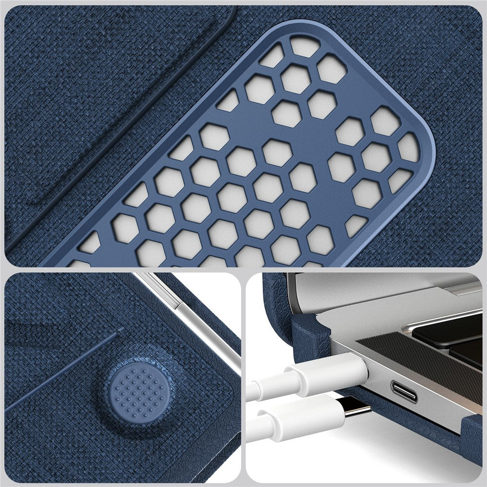 For MacBook Air 13 inch (2020) / (2018) (A2337 M1 A2179 A1932) Laptop Case with Logo View / Kickstand PC TPU Cloth Shockproof Cover