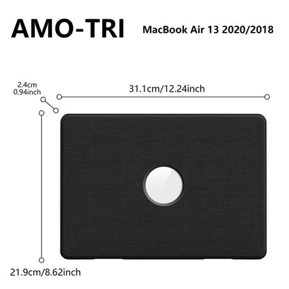 For MacBook Air 13 inch (2020) / (2018) (A2337 M1 A2179 A1932) Laptop Case with Logo View / Kickstand PC TPU Cloth Shockproof Cover
