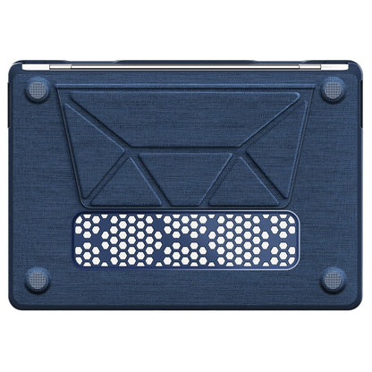 For MacBook Air 13 inch (2020) / (2018) (A2337 M1 A2179 A1932) Laptop Case with Logo View / Kickstand PC TPU Cloth Shockproof Cover