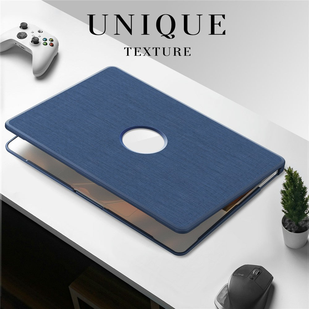 For MacBook Air 13 inch (2020) / (2018) (A2337 M1 A2179 A1932) Laptop Case with Logo View / Kickstand PC TPU Cloth Shockproof Cover