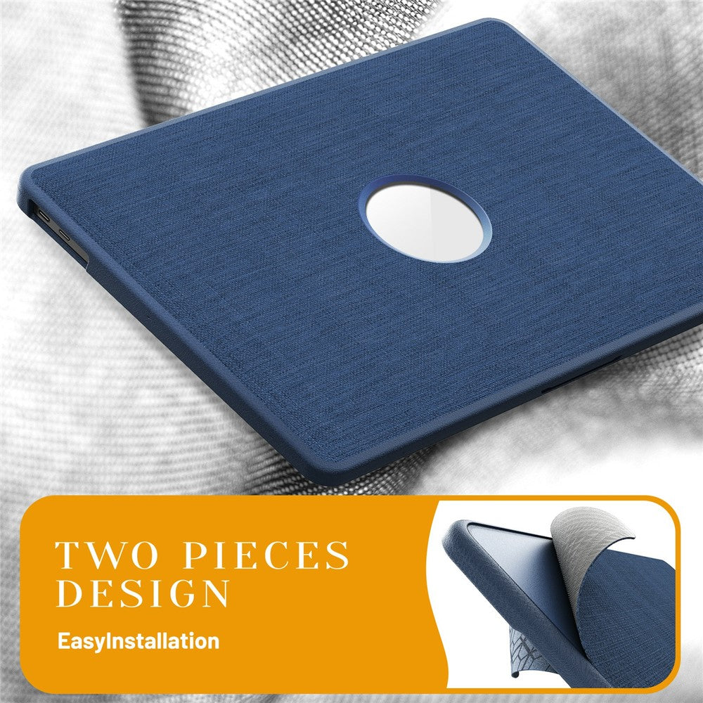For MacBook Air 13 inch (2020) / (2018) (A2337 M1 A2179 A1932) Laptop Case with Logo View / Kickstand PC TPU Cloth Shockproof Cover