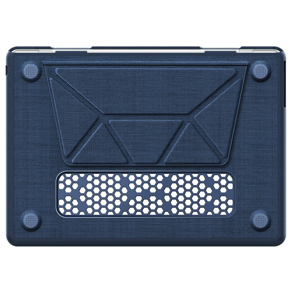 Laptop Case for MacBook Air 13 inch (2026) A3449 / (2025) A3240 / (2024) A3113 / (2022) A2681 PC TPU Cloth Shockproof Cover with Logo View / Kickstand
