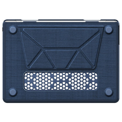 Laptop Case for MacBook Air 13 inch (2026) A3449 / (2025) A3240 / (2024) A3113 / (2022) A2681 PC TPU Cloth Shockproof Cover with Logo View / Kickstand