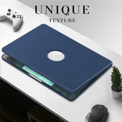 Laptop Case for MacBook Air 13 inch (2026) A3449 / (2025) A3240 / (2024) A3113 / (2022) A2681 PC TPU Cloth Shockproof Cover with Logo View / Kickstand