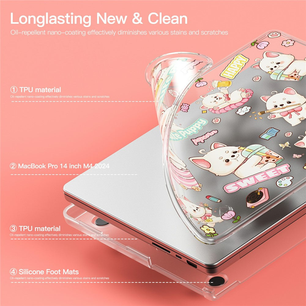 Imprint Pattern PC TPU Laptop Case For MacBook Pro 14 inch (2026) A3427 A3426 / (2025) A3434 A3112 A3185 A3401 / (2024) A2918 A2992 / (2023) A2779 / (2022) / (2021) A2442