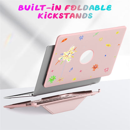 Pattern Printing Laptop Case for MacBook Air 13 inch (2020) / (2018) A2337 M1 A2179 A1932 Notebook Kickstand Cover